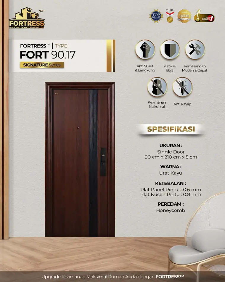 Signature Series - Single Door - FORT 90.17 - Warna Urat Kayu