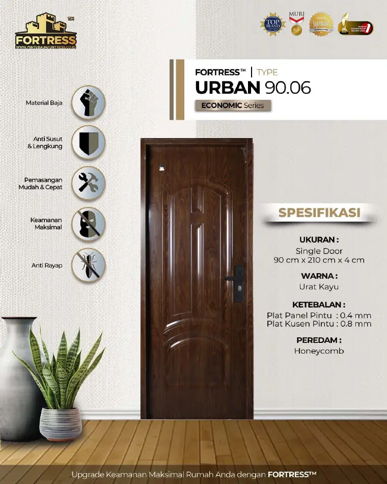 Economic Series - Single Door - URBAN 90.06 - Warna Urat Kayu