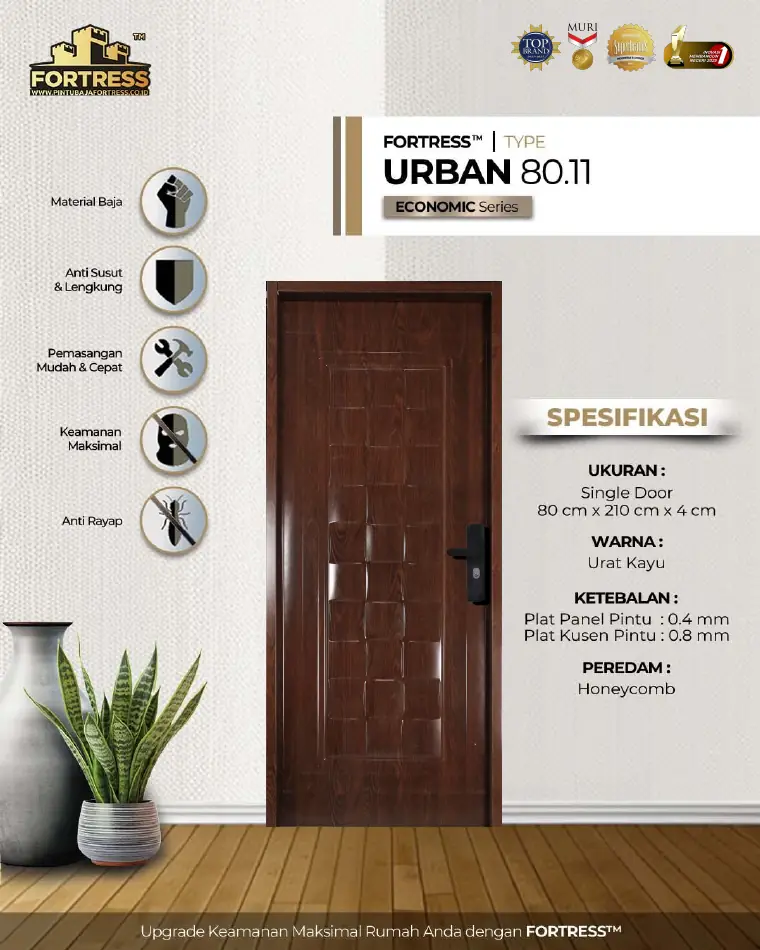 Economic Series - Single Door - URBAN 80.11 - Warna Urat Kayu