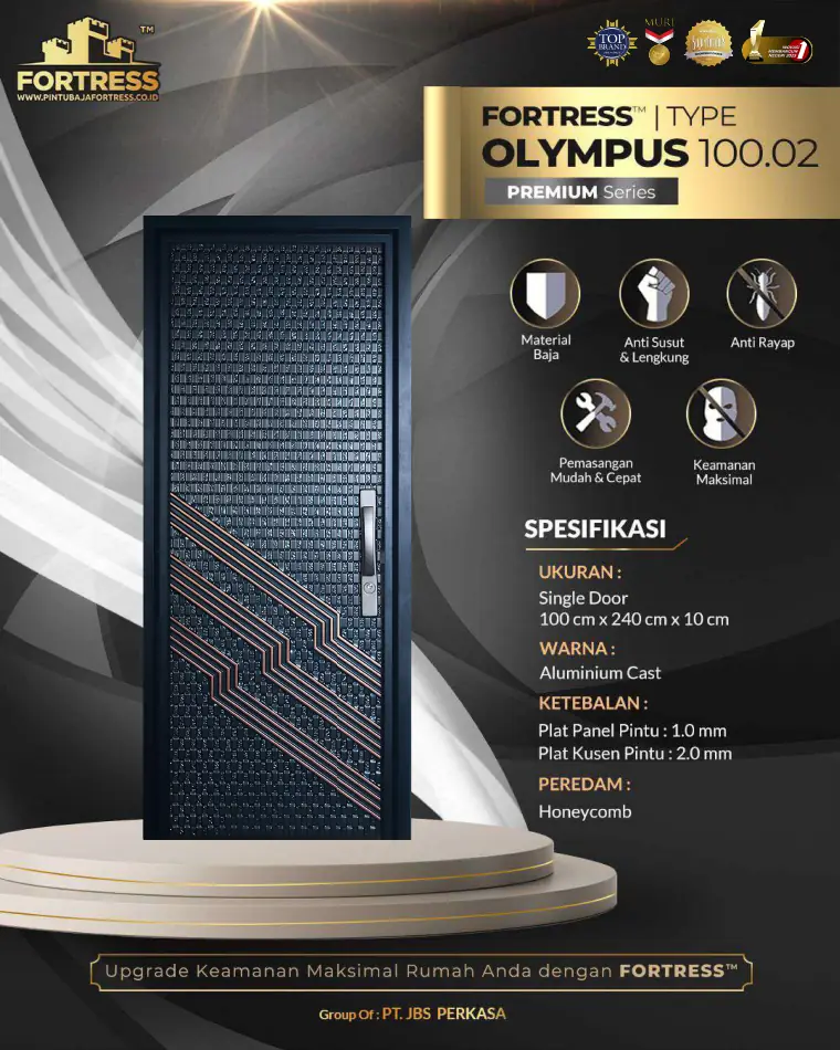 Premium Series - Single Door - OLYMPUS 100.02 - Warna Aluminium Cast