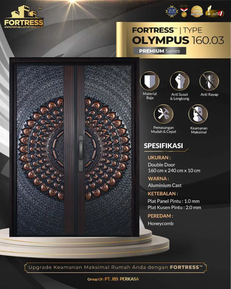 Premium Series - Double Door - OLYMPUS 160.03 - Warna Aluminium Cast