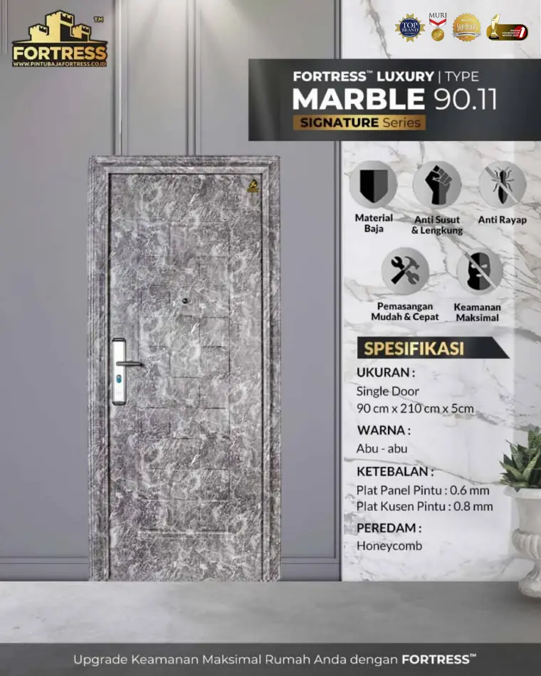 Signature Series - Single Door - MARBLE 90.11 - Warna Abu-abu