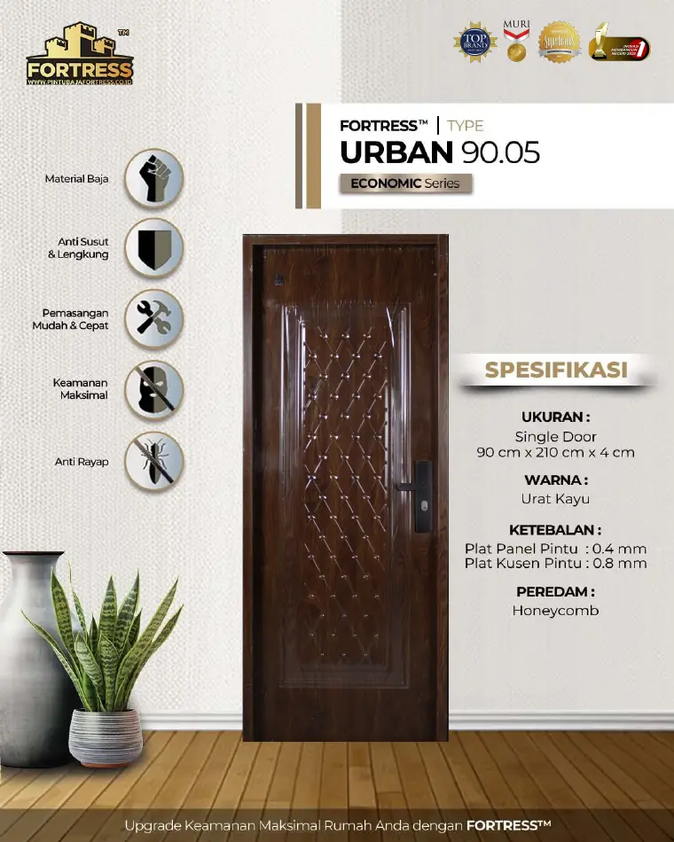 Economic Series - Single Door - URBAN 90.05 - Warna Urat Kayu