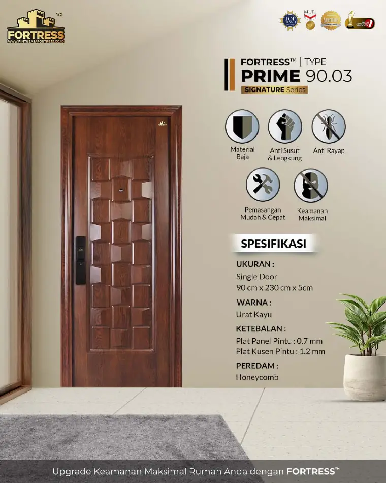 Signature Series - Single Door - PRIME 90.03 - Warna Urat Kayu