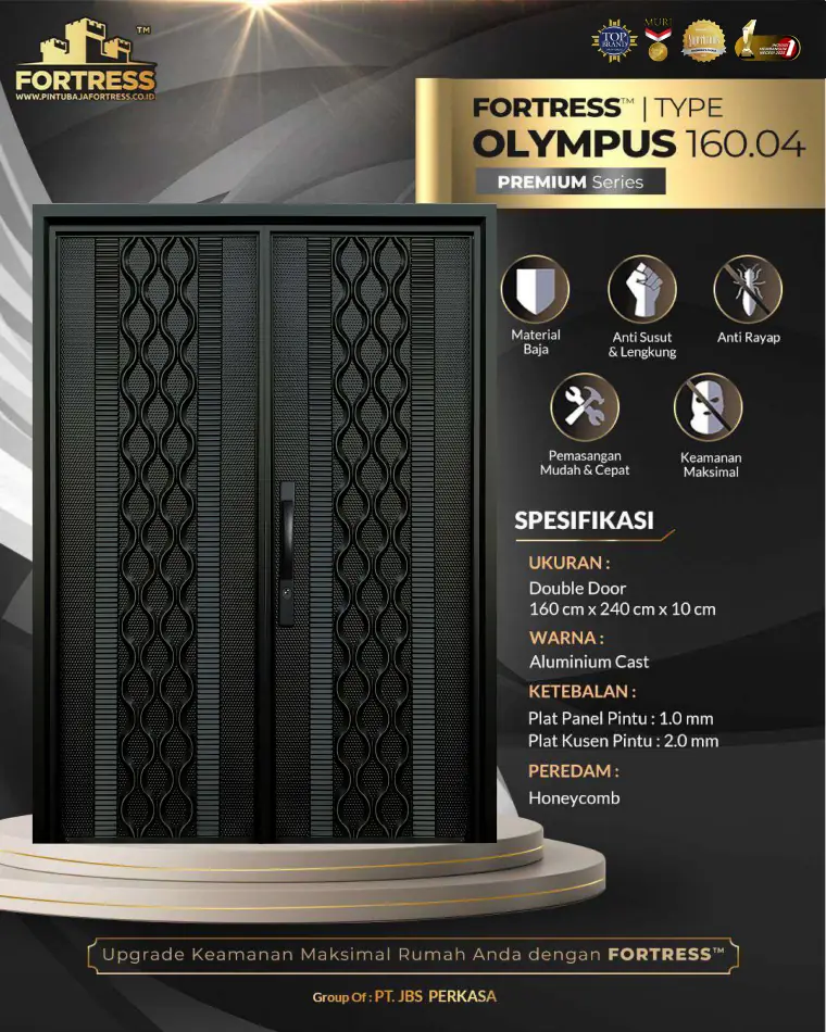 Premium Series - Double Door - OLYMPUS 160.04 - Warna Aluminium Cast