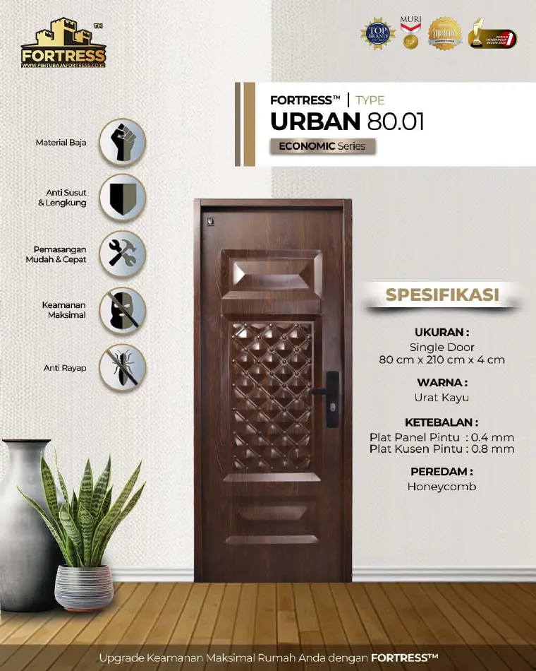 Economic Series - Single Door - URBAN 80.01 - Warna Urat Kayu