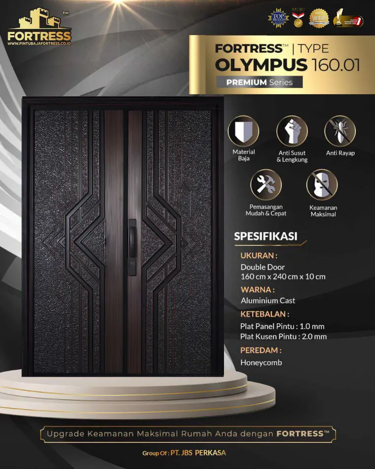 Premium Series - Double Door - OLYMPUS 160.01 - Warna Aluminium Cast