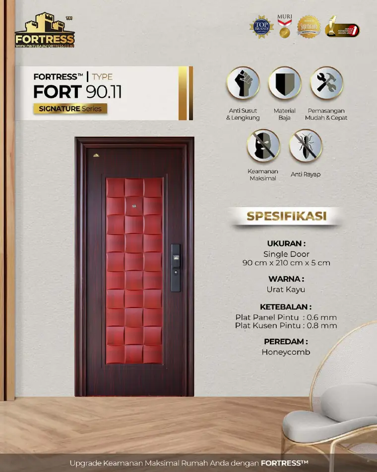 Signature Series - Single Door - FORT 90.11 - Warna Urat Kayu