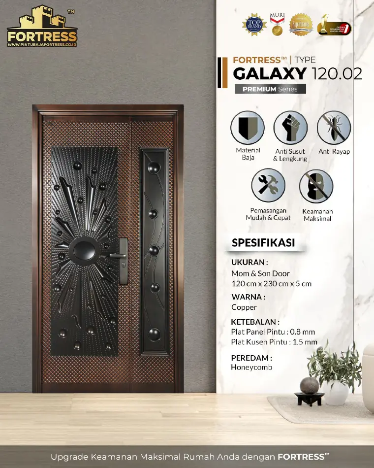 Premium Series - Mom & Son Door - GALAXY 120.02 - Warna Copper
