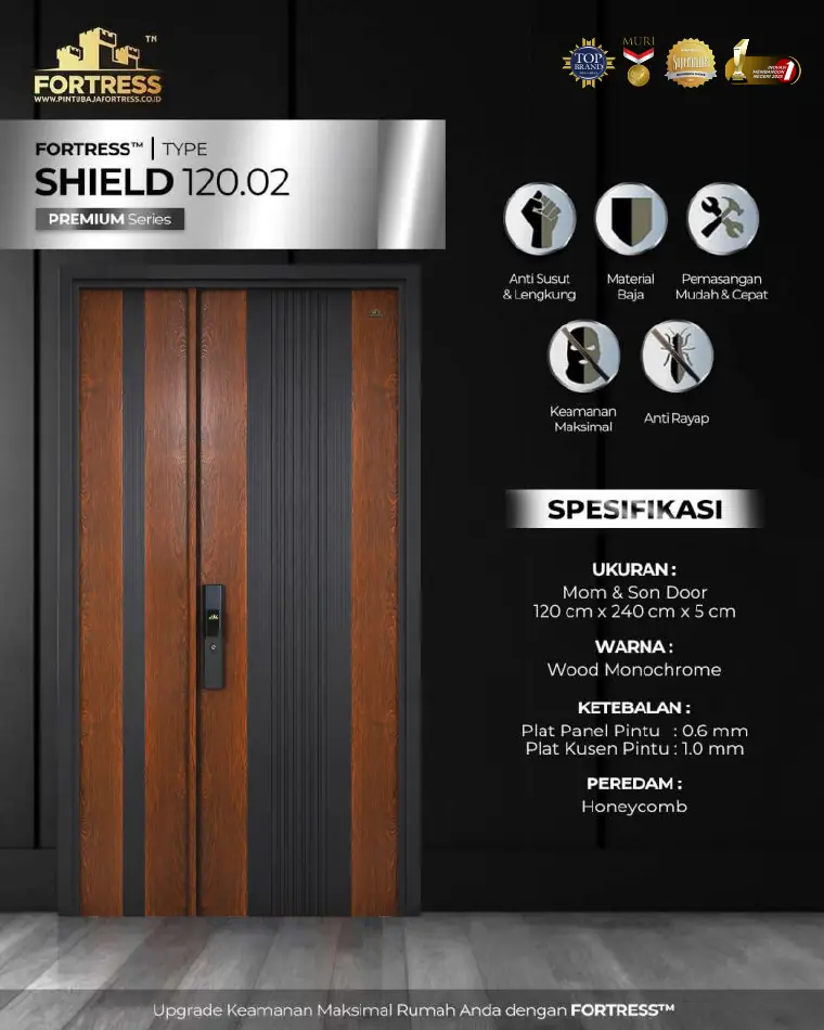 Premium Series - Mom & Son Door - SHIELD 120.02 - Warna Wood Monochrome