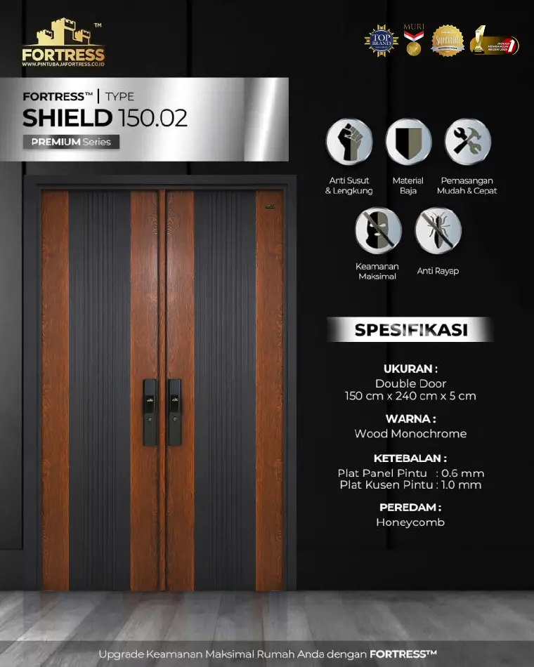 Premium Series - Double Door - SHIELD 150.02 - Warna Wood Monochrome
