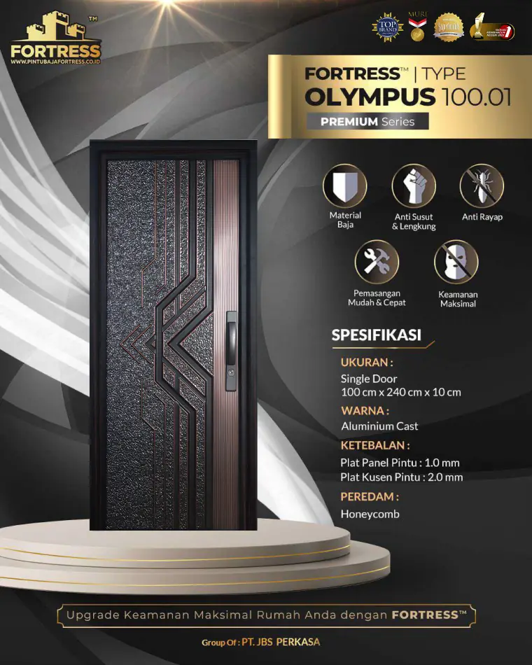 Premium Series - Single Door - OLYMPUS 100.01 - Warna Aluminium Cast