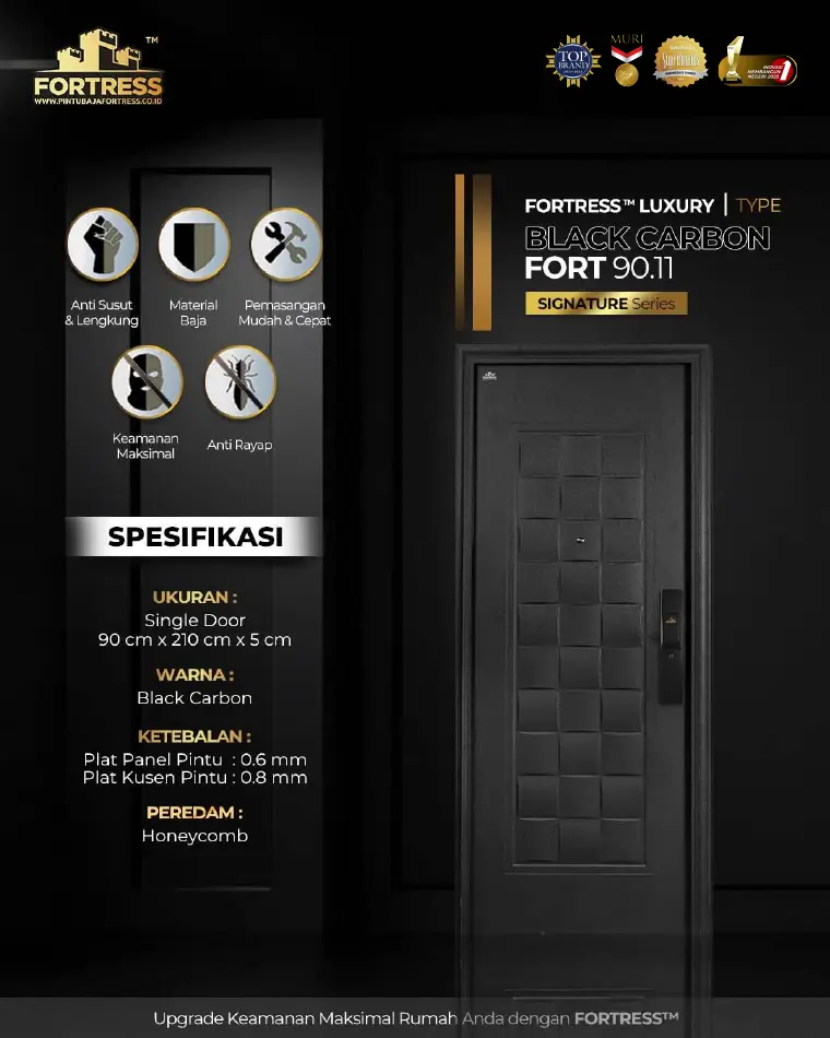 Signature Series - Single Door - BLACK CARBON FORT 90.11 - Warna Black Carbon